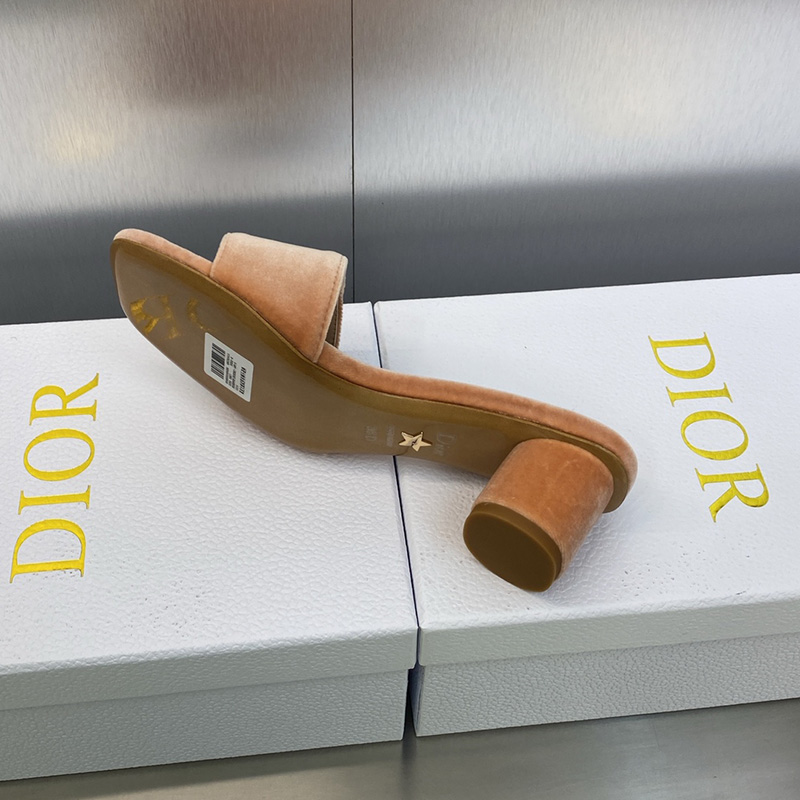 C'est Dior Heeled Slides Women Velvet Brown