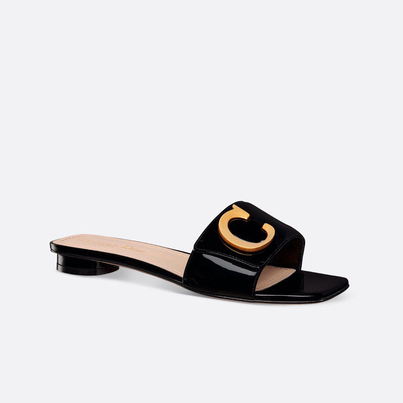 C'est Dior Slides Women Patent Leather Black