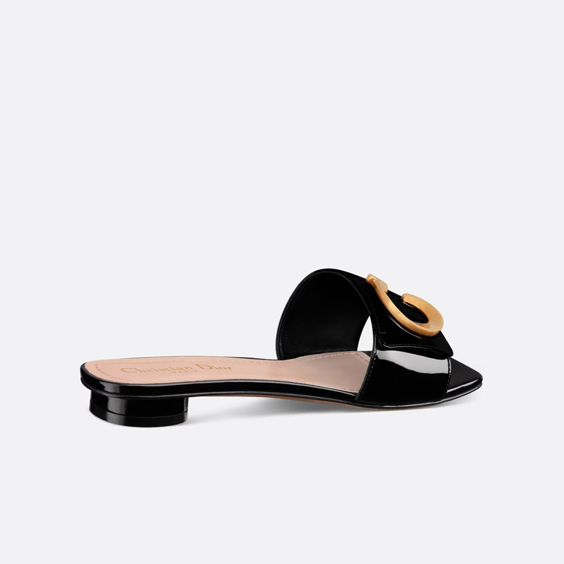 C'est Dior Slides Women Patent Leather Black