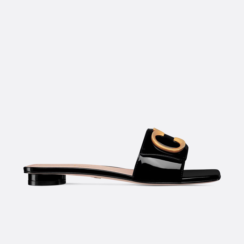 C'est Dior Slides Women Patent Leather Black