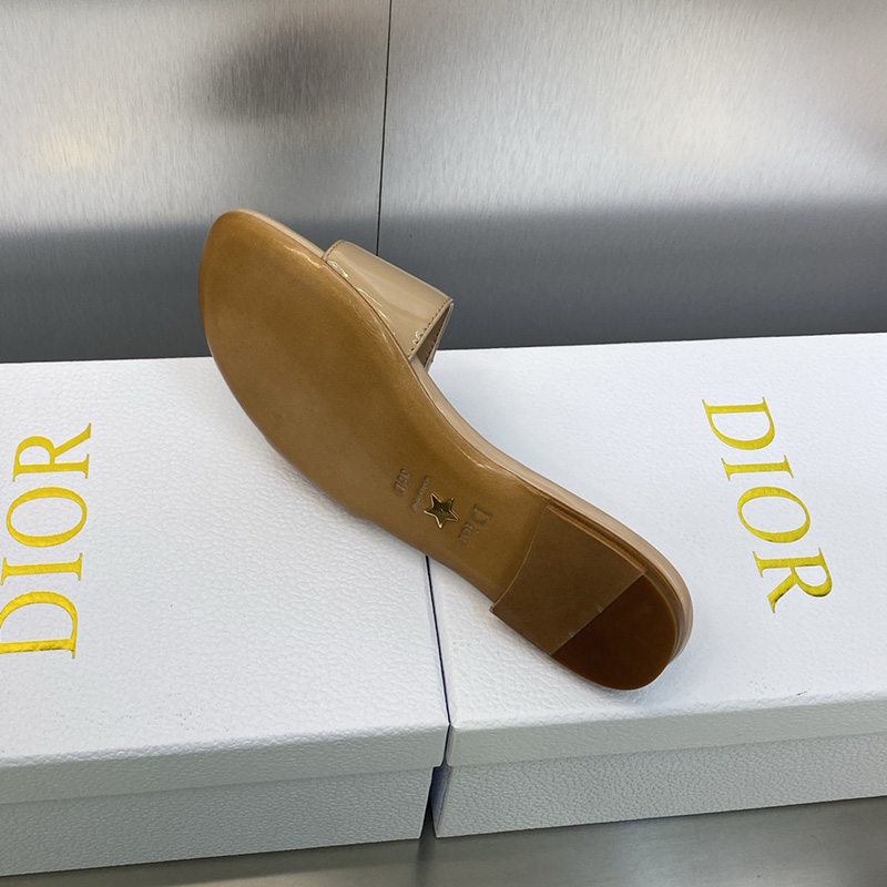 C'est Dior Slides Women Patent Leather Khaki