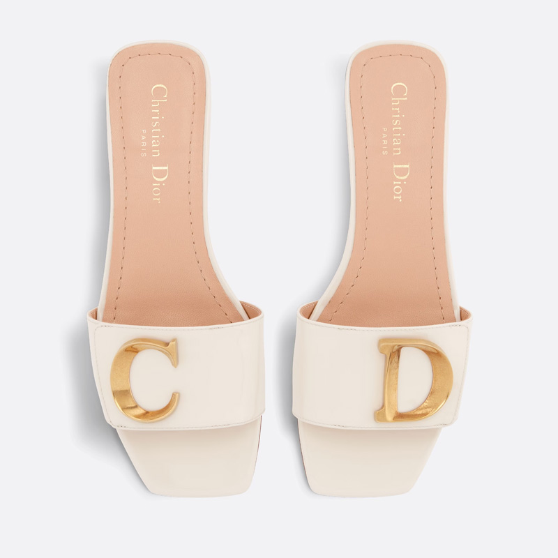 C'est Dior Slides Women Patent Leather White