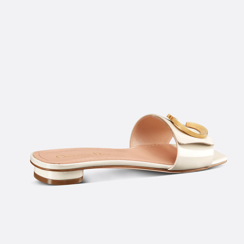 C'est Dior Slides Women Patent Leather White