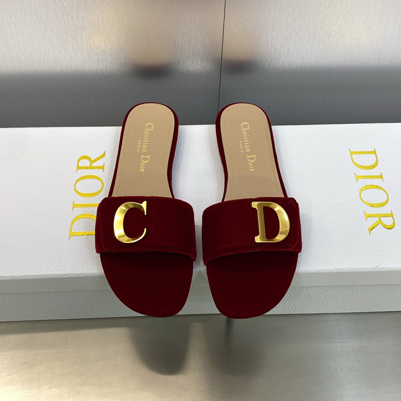 C'est Dior Slides Women Velvet Red