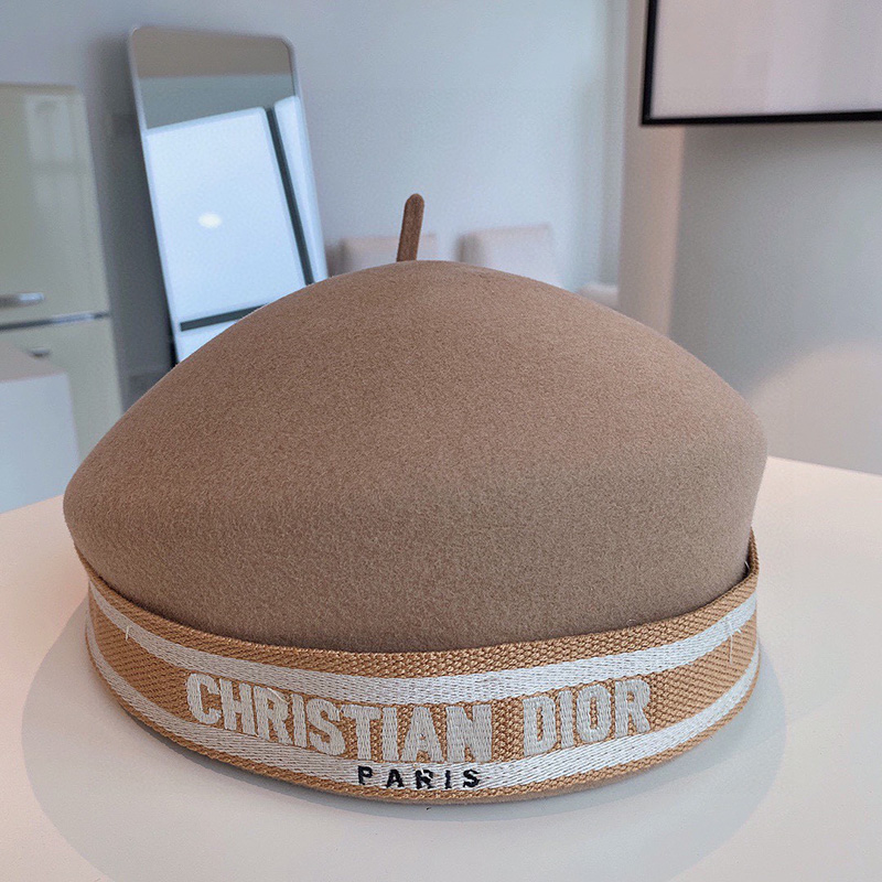 Christian Dior Beret Wool Khaki