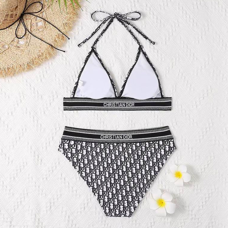 Christian Dior Bikini Women Oblique Jacquard Technical Fabric Black/White