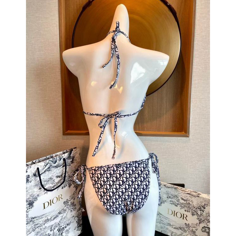 Christian Dior Bikini Women Oblique Jacquard Technical Fabric Blue