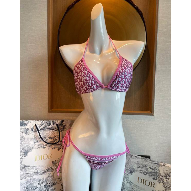 Christian Dior Bikini Women Oblique Jacquard Technical Fabric Pink