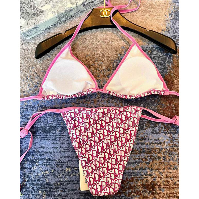 Christian Dior Bikini Women Oblique Jacquard Technical Fabric Pink