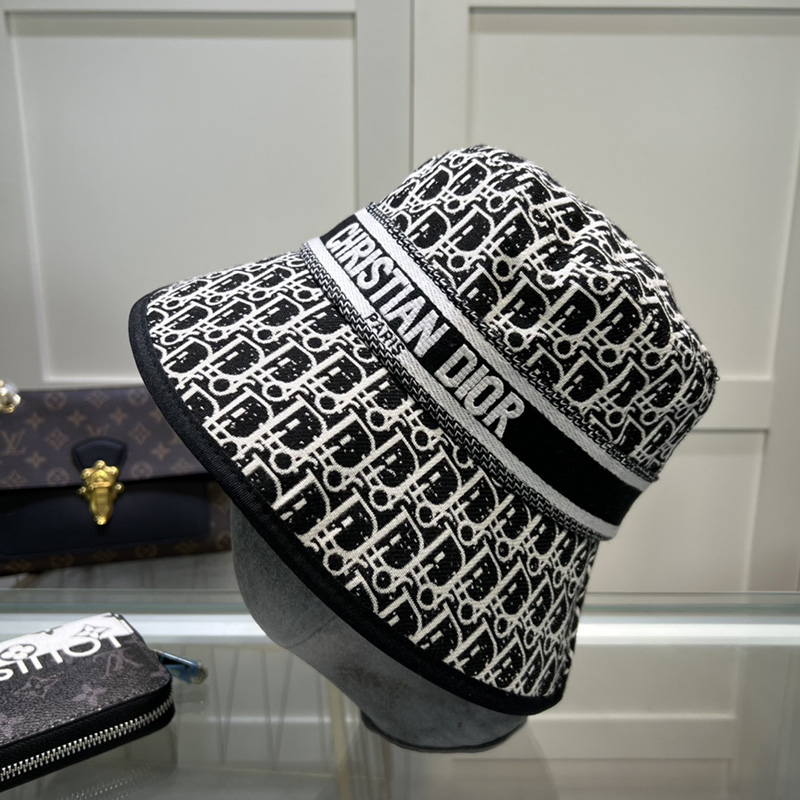 Christian Dior Bucket Hat D-Oblique Canvas Black