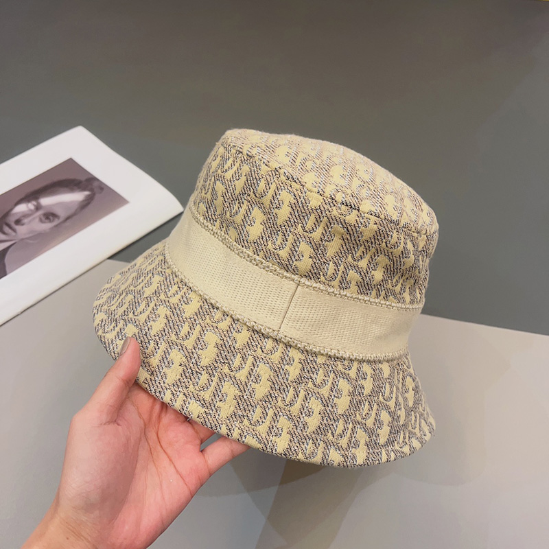 Christian Dior Bucket Hat D-Oblique Cotton Khaki