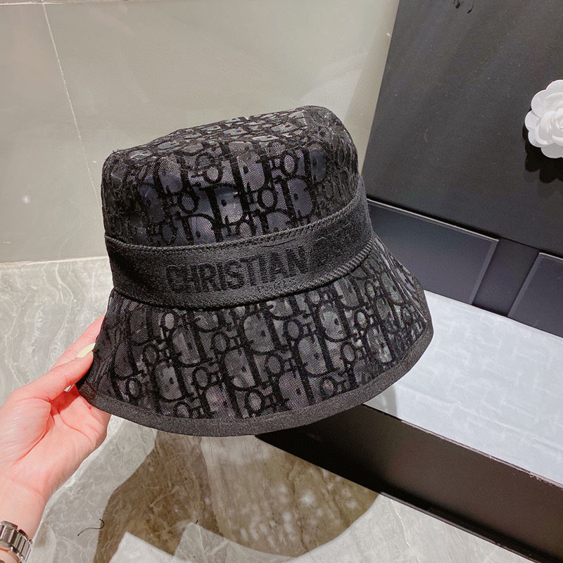 Christian Dior Bucket Hat D-Oblique Mesh Black