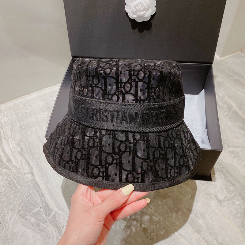 Christian Dior Bucket Hat D-Oblique Mesh Black