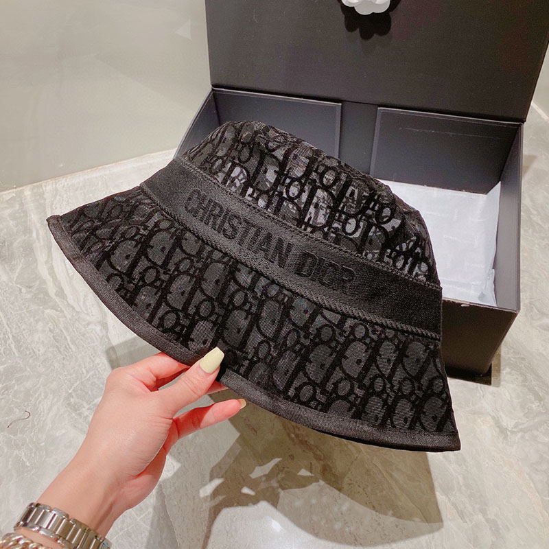 Christian Dior Bucket Hat D-Oblique Mesh Black