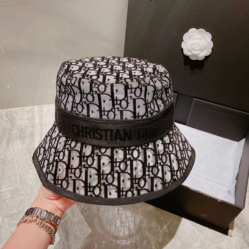 Christian Dior Bucket Hat D-Oblique Mesh Grey