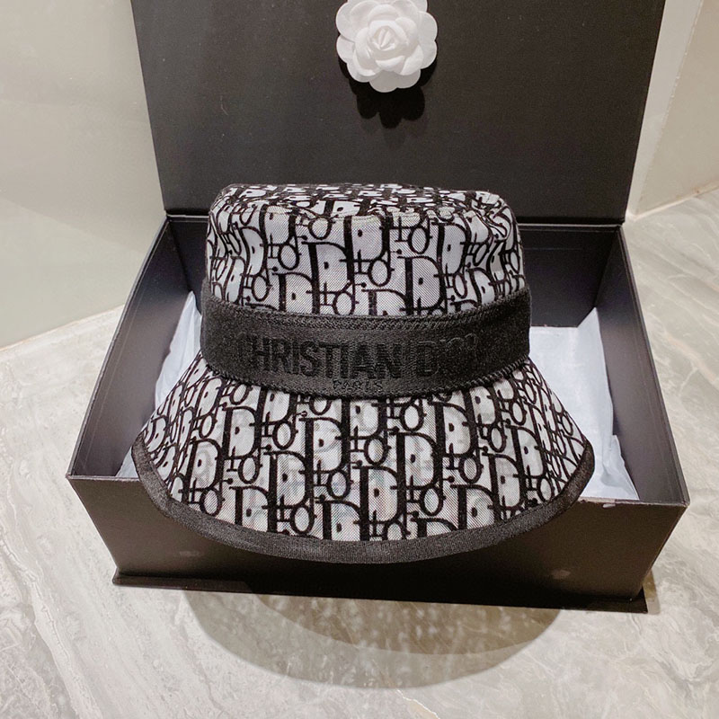 Christian Dior Bucket Hat D-Oblique Mesh Grey