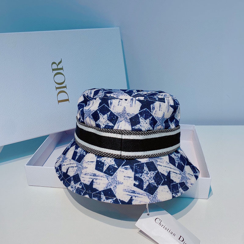 Christian Dior Bucket Hat Etoile Cotton Blue