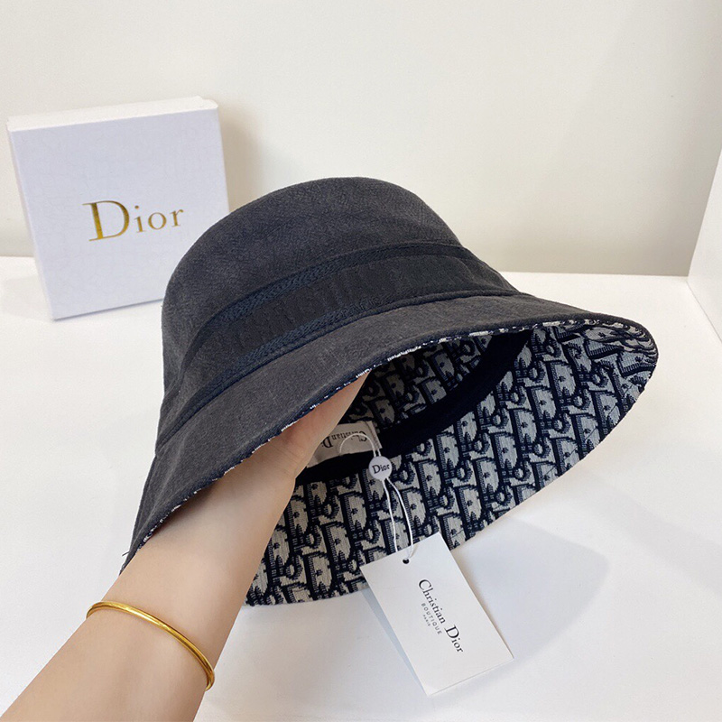 Christian Dior Bucket Hat Oblique Denim Black