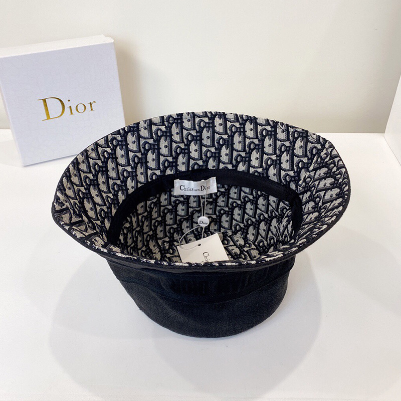 Christian Dior Bucket Hat Oblique Denim Black