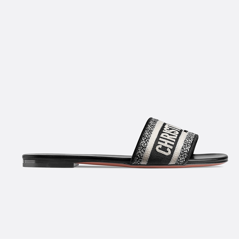 Christian Dior Dway Slides Women Canvas Black