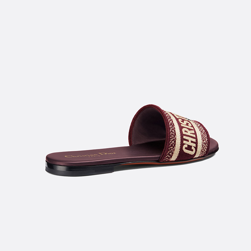 Christian Dior Dway Slides Women Canvas Burgundy