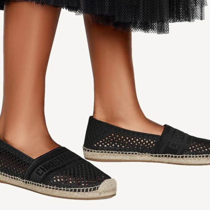 Christian Dior Granville Espadrilles Women Mesh Black