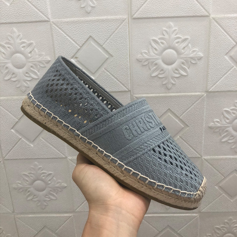 Christian Dior Granville Espadrilles Women Mesh Sky Blue