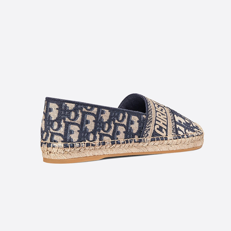 Christian Dior Granville Espadrilles Women Oblique Motif Canvas Blue