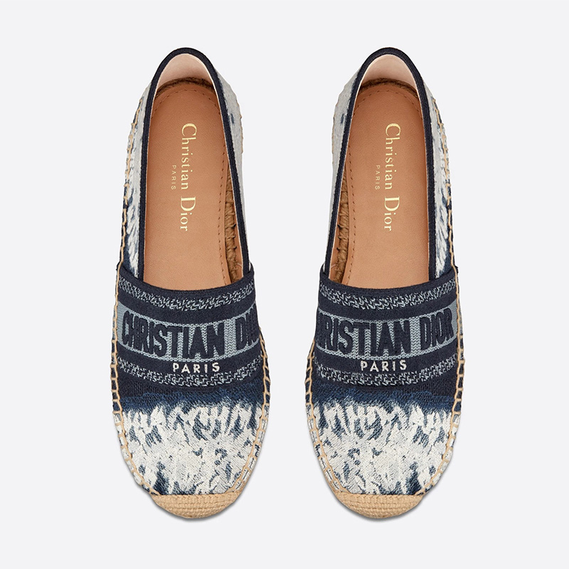 Christian Dior Granville Espadrilles Women Tie & Dye Motif Canvas Blue