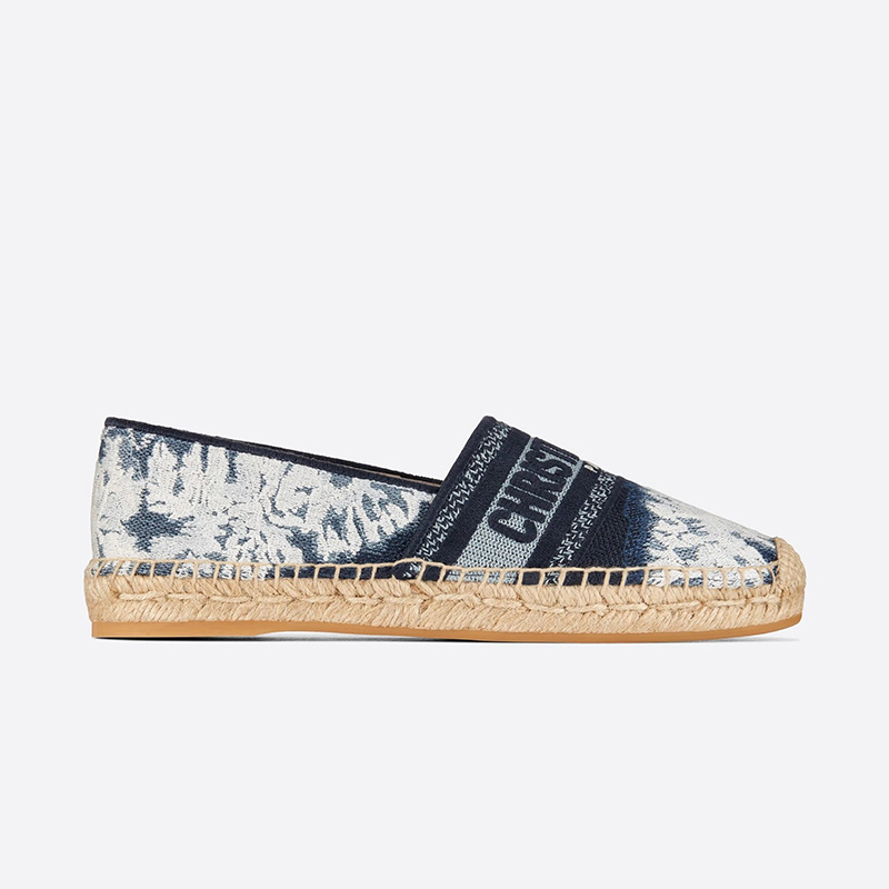 Christian Dior Granville Espadrilles Women Tie & Dye Motif Canvas Blue