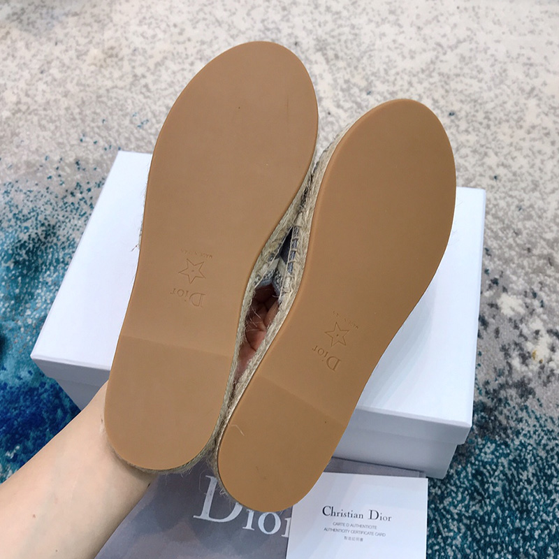 Christian Dior Granville Mules Women Oblique Motif Cotton Grey