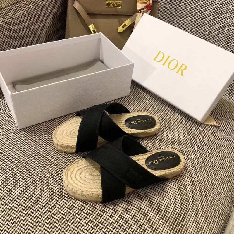 Christian Dior Granville Slide Women Cotton Black