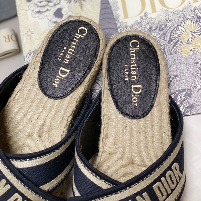 Christian Dior Granville Slide Women Cotton Blue