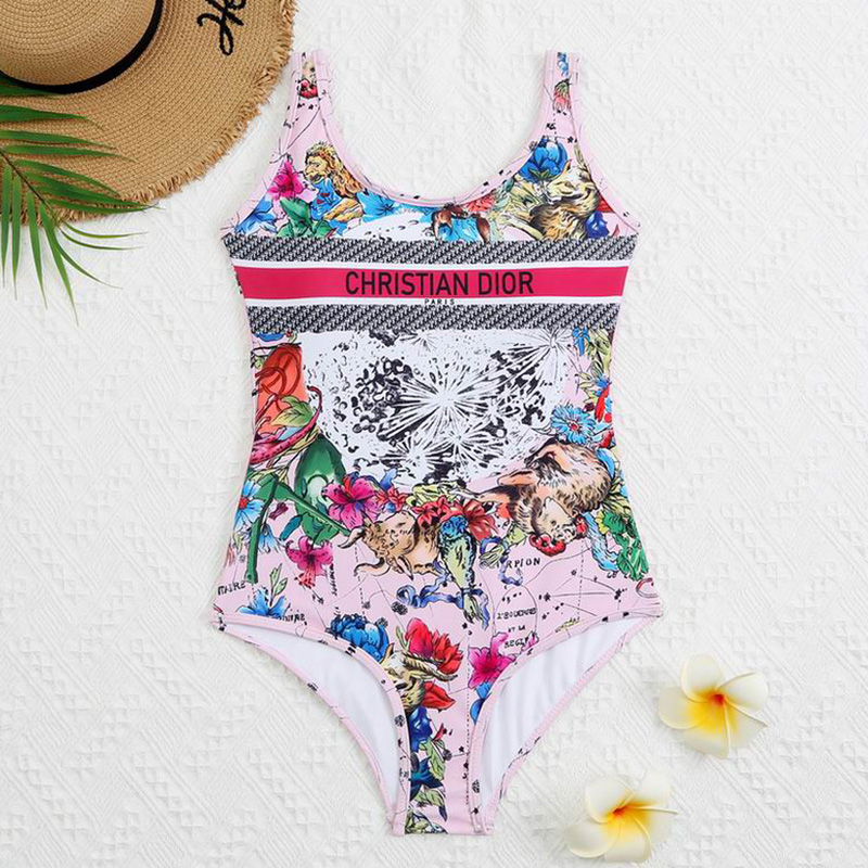 Christian Dior Swimsuit Women Constellation Print Lycra Pink