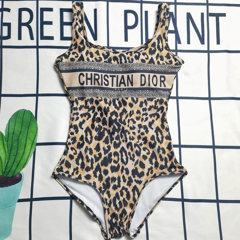 Christian Dior Swimsuit Women Mizza Print Lycra Beige