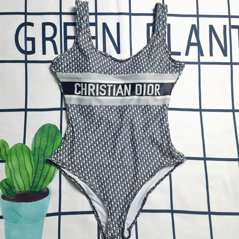 Christian Dior Swimsuit Women Oblique Technical Fabric Grey