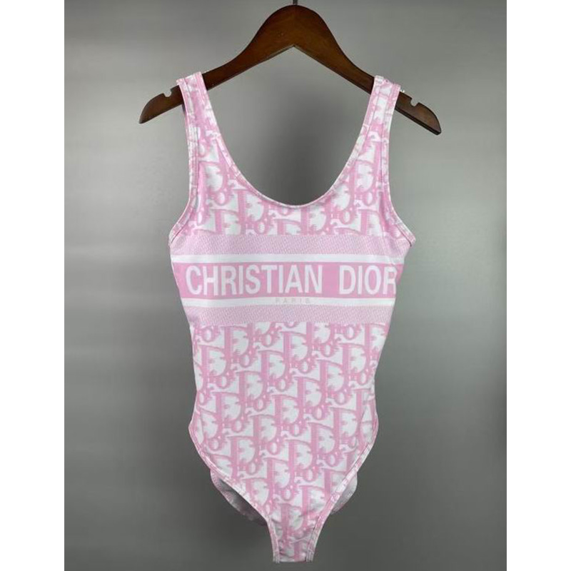 Christian Dior Swimsuit Women Oblique Technical Fabric Pink