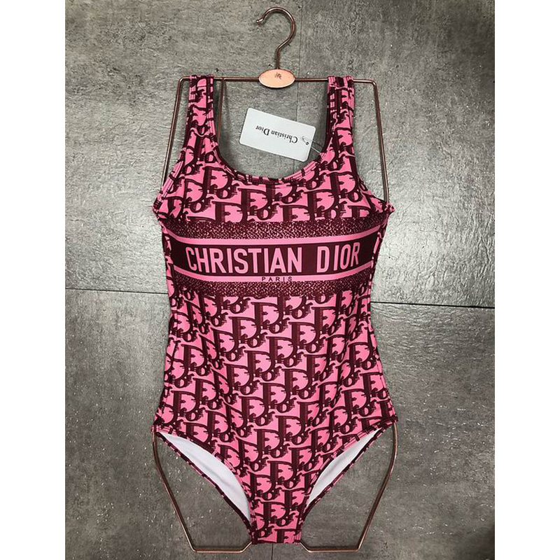 Christian Dior Swimsuit Women Oblique Technical Fabric Rose