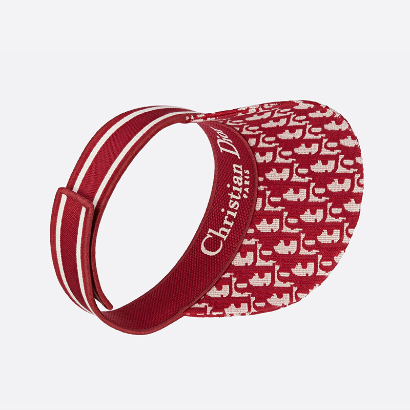 Christian Dior Visor D-Oblique Cotton Red