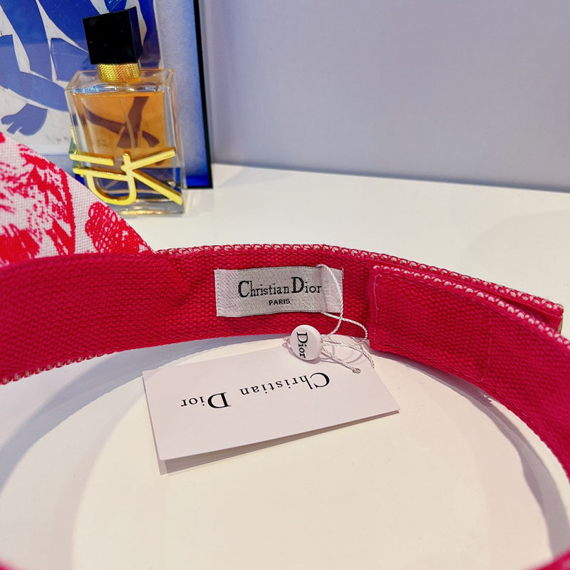 Christian Dior Visor Toile de Jouy Cotton Red