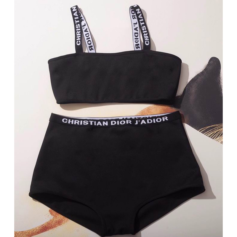 Christian Dior J'Adior Two-Piece High Waisted Swimsuit Women Lycra Black
