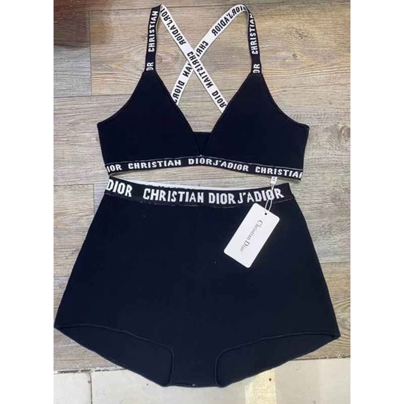 Christian Dior J'Adior Two-Piece Crisscross Swimsuit Women Lycra Black