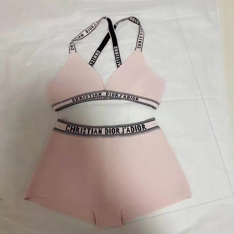 Christian Dior J'Adior Two-Piece Crisscross Swimsuit Women Lycra Pink