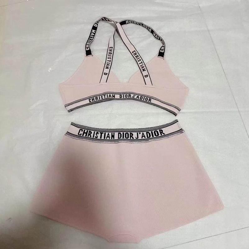 Christian Dior J'Adior Two-Piece Crisscross Swimsuit Women Lycra Pink