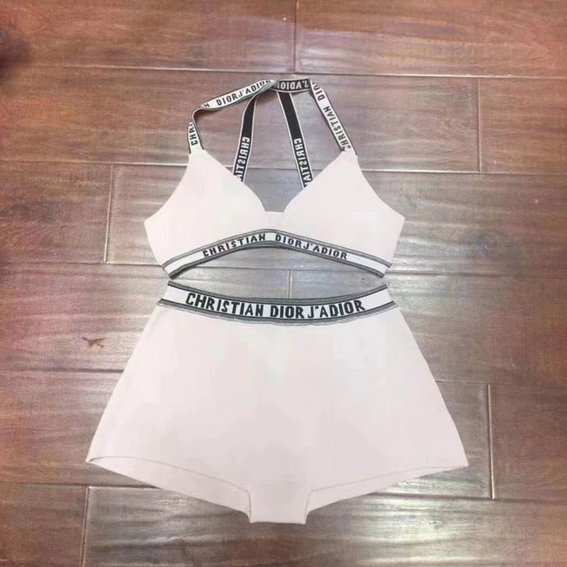 Christian Dior J'Adior Two-Piece Crisscross Swimsuit Women Lycra White