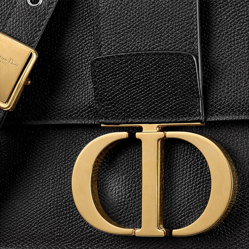 Dior 30 Montaigne Bag Grained Calfskin Black