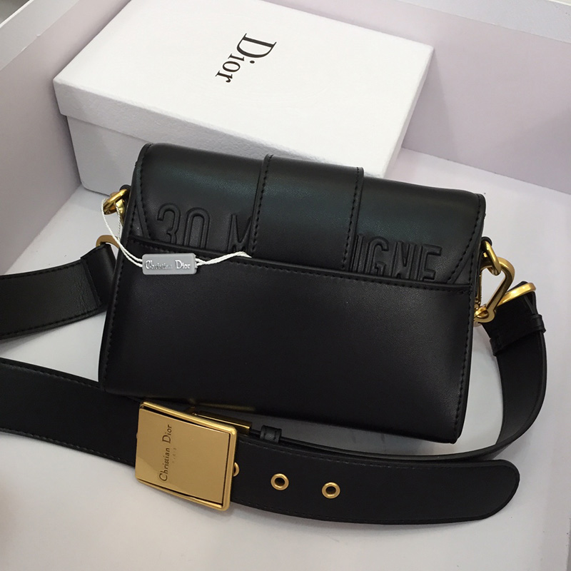 Dior 30 Montaigne Box Bag Calfskin Black