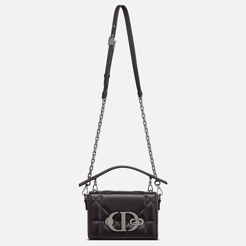 Dior 30 Montaigne Box Bag with Handle Maxicannage Lambskin Black