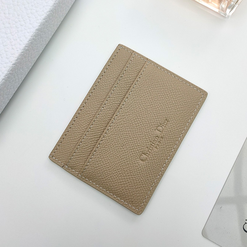 Dior 30 Montaigne Card Holder Grained Calfskin Khaki