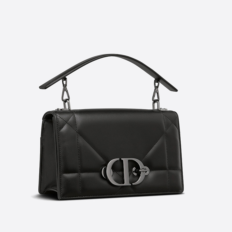 Dior 30 Montaigne Chain Bag with Handle Maxicannage Lambskin Black